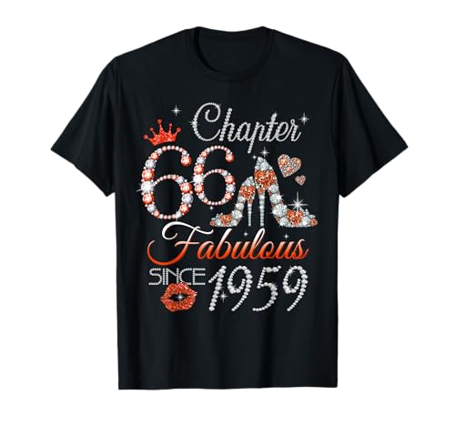 Chapter 66 Fabulous Since 1959 66th Birthday Queen Diamond Maglietta