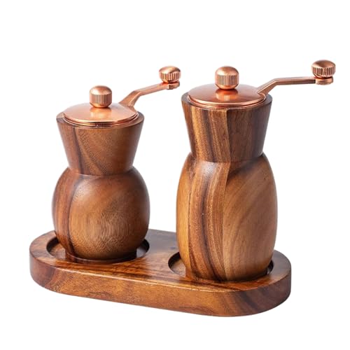 Salz- und Pfeffermühle – handgekurbelte Küchenhelfer aus Holz, langlebige Gewürzmühle, einfaches Nachfüllen, elegantes Design | Salzmühle, Pfefferstreuer-Set zum...