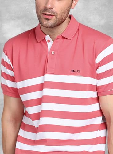 Image of 3BROS Men's Collor Neck Polo T-Shirt, Anti Stain and Half Sleeves, Cotton Blend, Regular Fit Tshirt for Men || Mens t Shirt