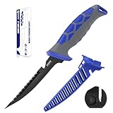 Booms Fishing XW60 サバイバルナイフ フィッシングナイフ ステンレス鋼 刃渡り127mm すべり止めグリップ 鞘 研ぎ器付き