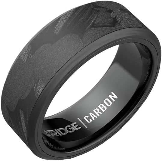 The Ridge Tungsten Ring for Men - Beveled, Scratch-Resistant Band