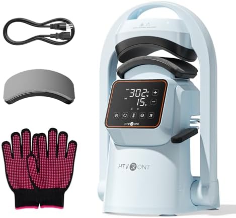 HTVRONT Auto Hat Press Machine - Hat Heat Press Machine with Precise Temp&Timer Control, Hat Heat Press Machine for Caps with 2 Platens, Compatible with DTF Film, Embroidery, Sublimation (Blue)