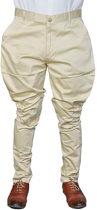 Men's Polo Breeches - Fashionable Balloon Pants Cream Color Ethnic Trousers Perfect for Party Wear and Stylish Occasions