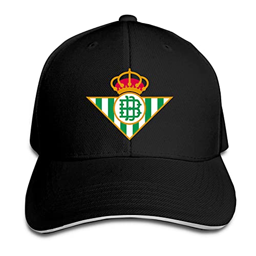Aiier Real Bet-is Logo Curvo Gorra de Béisbol Impreso Gorra de Béisbol Visera de Viaje Gorra de Sándwich Gorra de Camionero Ajustable, Negro, Talla única Cover