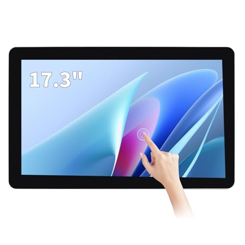 Image of 17.3 inch Capacitive Multi-Touch Screen Industrial Monitor, 16:9 Display 1920 x 1080P, Built-in Speakers, VGA & HD-MI Monitor for PC, POS, Small Business, Restaurant, Bar