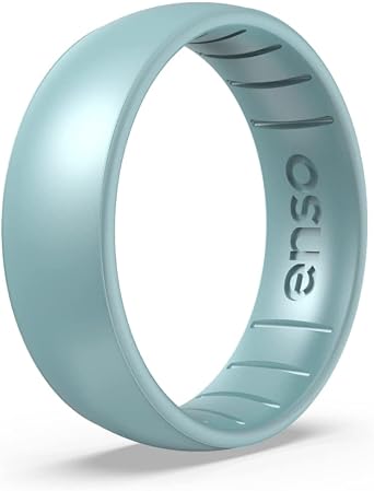 Enso Rings Classic Birthstone Silicone Ring Unisex Wedding Engagement Band Comfortable Breathable Band 6.6mm Wide, 1.75mm Thick