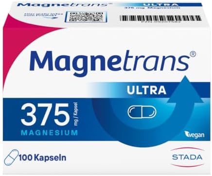 Magnetrans ultra 375mg: Magnesium Tabletten hochdosiert, 100 St | 1 Kapsel täglich deckt 100% Magnesiumbedarf, fördert normale Muskel- & Nervenfunktion, vegan, glutenfrei, laktosef