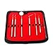 LAJA IMPORTS - 6 Piece Dental Pick & Mirror Set with CASE Instrument Oral KIT Holiday Gift