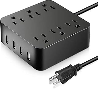 Power Strip - 6 Outlet Surge Protector with 4 USB Ports Fast Charging