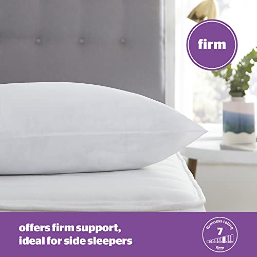 Silentnight Deep Sleep Firm Pillows 2 Pack - Support Side Sleeper Pillow With Fibre Core Firmer Comfortable Supportive Bed Pillow - For Neck And Shoulder Pain - Hypoallergenic - Pack Of 2 - 3