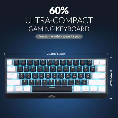 Rii RK806 60% Compact Blue Switch Keyboard