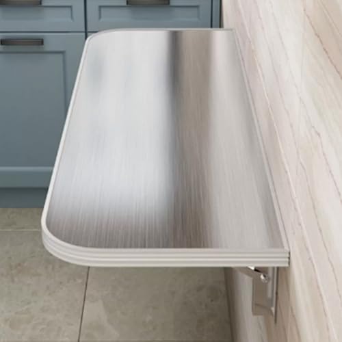 Table pliable à fixation murale design haut de gamme en acier inoxydable brossé - 2