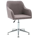 KTHLBRH Bürostuhl Ergonomischer Drehstuhl Computerstuhl Bürostuhl Drehbar Taupe Stoff