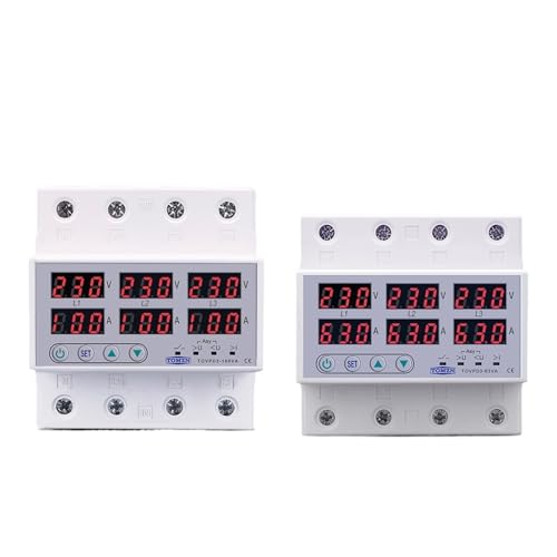 Voltmètre ampèremètre triphasé triphasé rail DIN protection surtension 380V