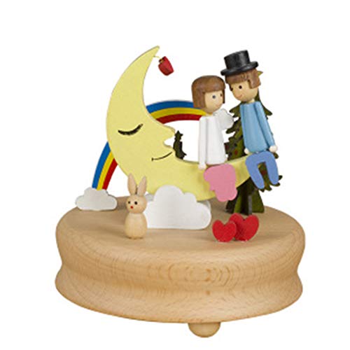 LfrXtra - Caja de música de madera para decoración del hogar para cumpleaños, San Valentín, decoración de oficina