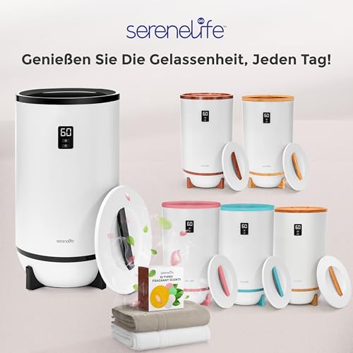 SereneLife Handtuchhalter Stehend Schwarz – Elektrischer Handtuchwärmer für 2 Handtücher Energiesparend und Mobil mit Timer, Handtuchtrockner mit Überhitzungsschutz und Auto-Abschaltung für Bad