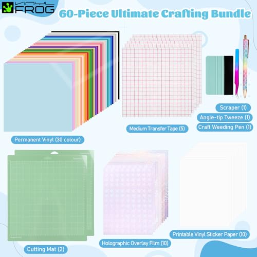 Vinyle adhésif permanent pour Cricut avec outils de désherbage pour échenillage facile - 2