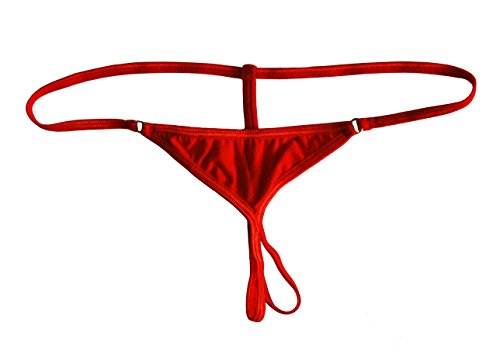 Esquki Mens Open Crotch Underwear T Back Thong (Red)