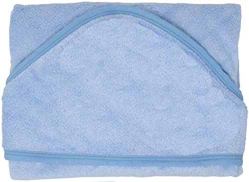 Image of BY LORA Hooded Baby Towel for Toddlers, Soft 100% Rayon Bath Towel, Highly Absorbent Baby Boy Wrap, 35 x 35 Inches, Toddler Gift, Baby Blue