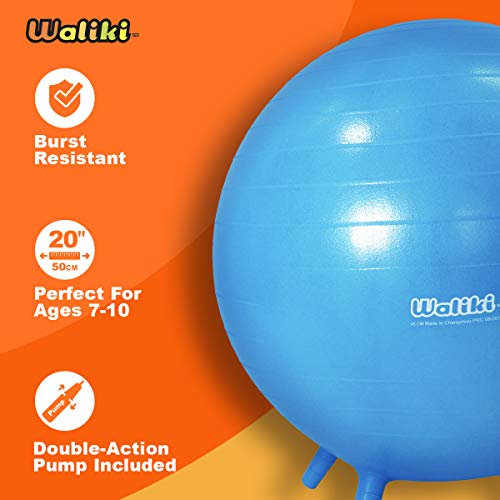 WALIKI Chair Ball with Feet for Kids | Alternative Classroom Seating | Balance Ball | 20"/50CM Blue