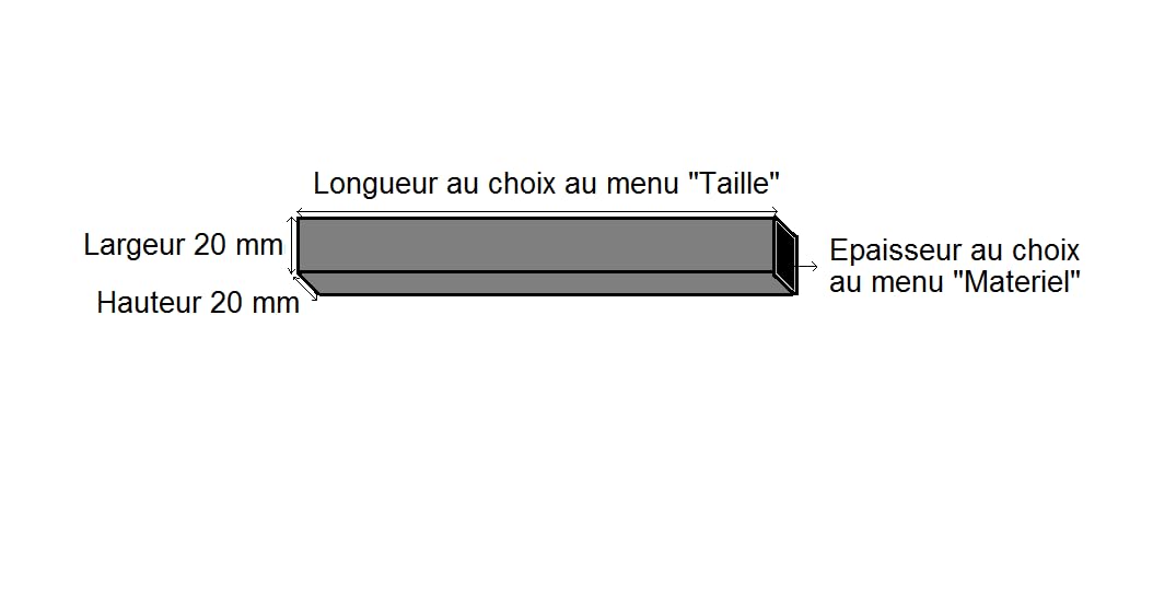 LeMétal - Tube carré acier 20x20 mm - Epaisseur au choix (1.5 mm ou 2 mm) et longueur au choix (de 100 à 300 cms) (20x20x2 mm, 160 cms)