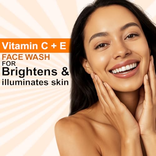 Image of Freeskin Vitamin C & E Supar Face Wash with Niacinamide, Ethyl Ascorbic Acid & Tocopheryl Acetate - Brightens, Illuminates & Evens Skin Tone, Reduces Dark Spots & Improves Skin Radiance, 100ml