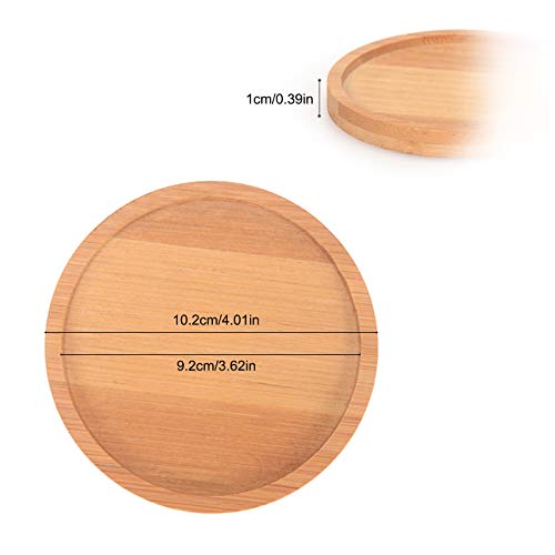 Mericp 6 Pack Bamboo Plant Saucer, 4 Inch Succulent Round Plant Saucer Planter Pot Tray Round Bamboo Tray For Indoor Outdoor Garden Most Plant Pot Flower Pot #TOP3