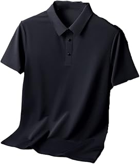 Ice Silk - Camiseta sin rastro para hombre, color liso, media manga, transpirable, sin rastro, Negro, 4XL