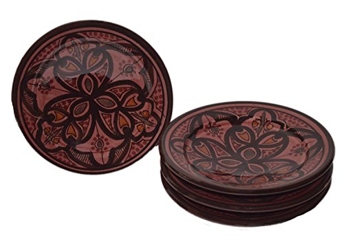 Moroccan Ceramic Plates Handmade Appetizer Tapas Serving Set of Four
