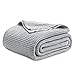 Produktbild Bedsure Baumwolle Decke Winter Tagesdecke - Leichte Kuscheldecke waffelpique Decke , Universale Sofadecke Baumwolle Couchdecke Grau 220x240 cm