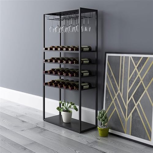 Soporte para botellas de vino pequeño de hierro negro miniatura 6