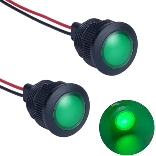Lámpara piloto LED verde 16mm 12-24V 2 piezas miniatura 1