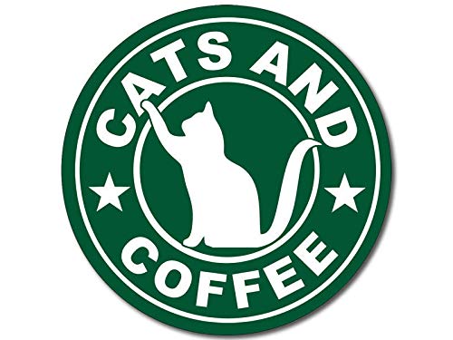 Imán redondo verde 4x4 pulgadas gatos y café