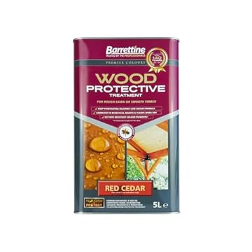 Barrettine Wood Protective Treatment (Red Cedar 5L) - Ideal Treatment for Outdoor Treated Timber Structures. Wood Protector Oil with Water Repellent Qualities. UV & Fade Resistant.