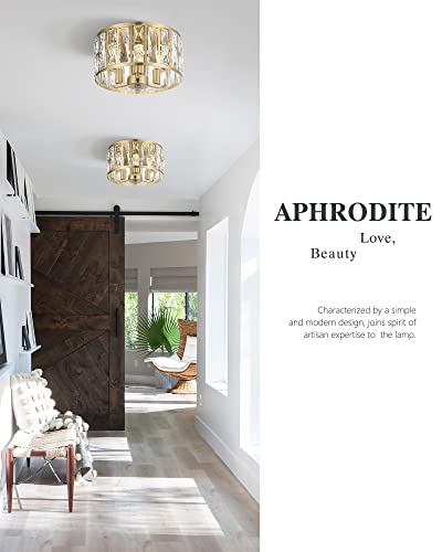 Coyilap Gold Flush Mount Ceiling Light Fixtures, 12" Crystal Ceiling Lights Modern Lighting Fixtures For Bedroom Living Room Hallway, Xdd005-3-G #TOP4