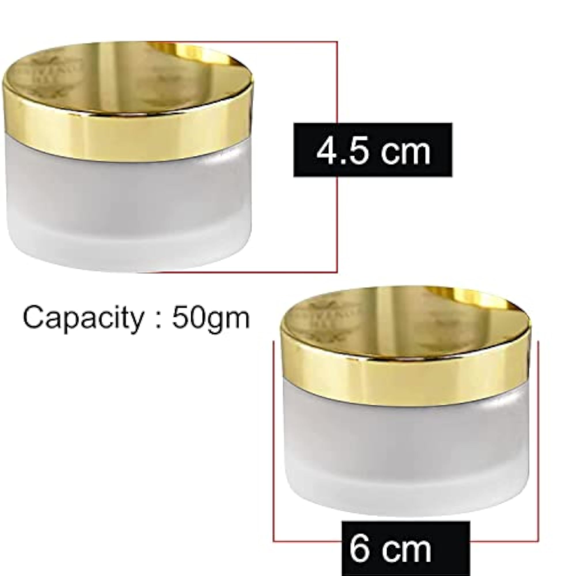 50g Frosted Glass Cosmetic Jars with Lids