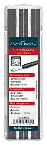 Pica 6050/SB Minas carpintero, Negro, Set de 12 Piezas