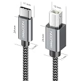 deleyCON 1,5m USB C 2.0 Kabel do Drukarki Skanera - Wtyk USB-C na Wtyk B do Drukarki Laserowej Skanera Printer MIDI Kopiarki Urządzenia Wielofunkcyjnego
