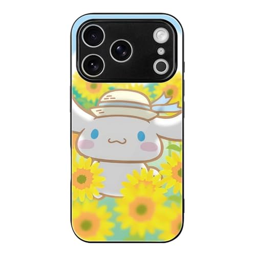 iPhone17 Pro用ケース シナモロール ひまわり アイフォン17 Pro用ケース スマホケース TPU 強化ガラス 耐衝撃 おしゃれ かわいい 擦り傷防止 指紋防止 互換性のある 2025新型