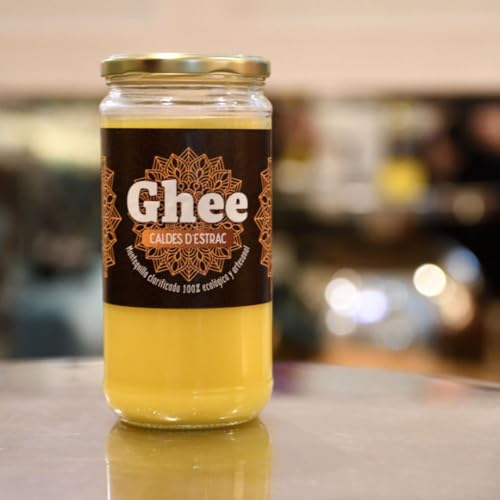 Ghee Caldes d’Estrac - Gourmet | Mantequilla Clarificada 100% Ayurvéda, Artesanal y Ecológica (720 ml) Formato Grande. Elaborada a partir de leche de vacas de pastos ecológicos certificados.