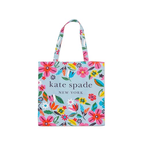 kate spade new york Cute Canvas Tote Bag for Women, Canvas Beach Bag, Book Tote with Pocket for Mother's Day, Safari Floral