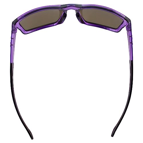 Raze Eyewear Journey Trendy & Fashionable Sunglasses Crystal Purple Gloss Frame w/Charcoal Accents & Smoke Gold Z Lenses4