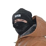 Yooper Chook - Winter Hat, Built-in Face Mask, Superior Warmth (US, Alpha, Large, Basic Black)