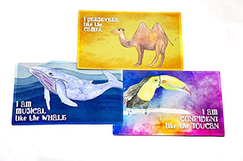 Affirmation Cards Mindfulness Cards For Kids Educational Card Game For Toddlers, Brain-Boosting Trivia Engaging Animal Stories By Little Luminaries #TOP4
