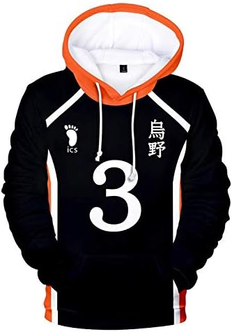 Amazon Co Jp Cosco ハイキュー Haikyuu パーカー フード付き 子供と大人 烏野高校 上着 長袖 男女兼用 タイプ3 Xxl 服 ファッション小物