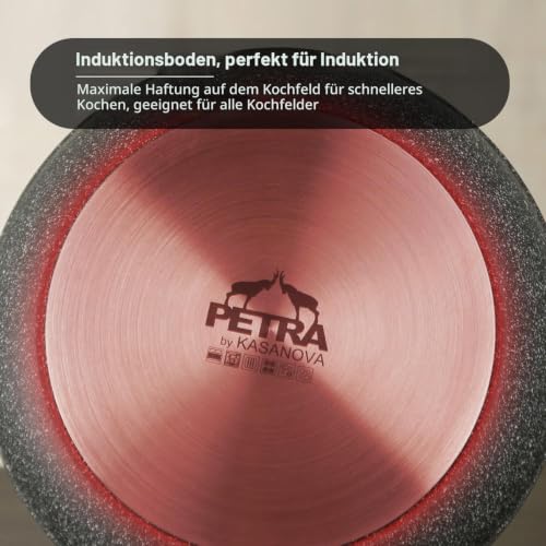 KASANOVA Neu Petra Dunkler Topf Glasdeckel, Durchsichtig (28 cm) – Ansicht 8