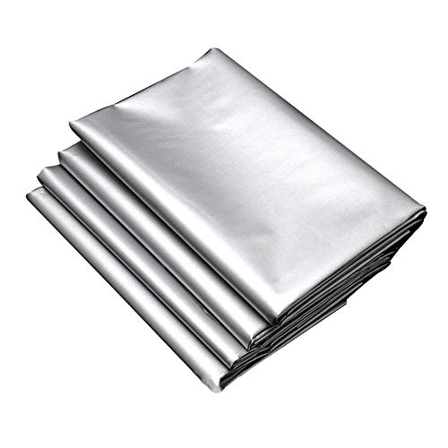 LWGY Doble Cara Recubierto Tela De Sombra Plateada Balcón Oficina Aislamiento De Protección Solar Impermeable Cortina De Tela Cortina De Luz Tela Engrosamiento (Plata Color,140 * 250cm)