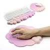 Cloud Mouse Pad with Wrist Rest Cute Purple Pink Memory Foam Relieves Wrist Fatigue Comfortable(Pink Peach Wrist Rest&Mouse Pad)