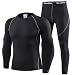 Produktbild Deedlite Thermounterwäsche Herren Funktion Unterwäsche Warm Skiunterwäsche Winter Ski Thermowäsche Set Funktionswäsche Dicke Unterwäsche Elastisch Thermounterhemd Thermounterhose Underwear Schwarz M
