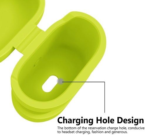 Yometome AirPods Case, Shockproof Silicone Protective Cover Apple Wireless Earbuds Accessories Skin with Earphone Sports Anti-lost Strap for Apple Airpods Charging Skin Ear HookCase Fluorescent Green